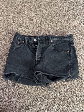 Black Distressed Denim Shorts